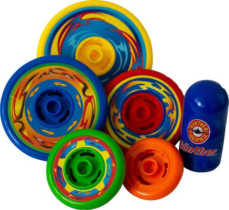 Produktbild: Paul G&uuml;nther 1560 - Top Spin, Kreisel-Set, Geschicklichkeitsspiel, 6-teilig
