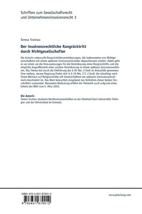 Produktbild: Der insolvenzrechtliche Rangr&uuml;cktritt durch Nichtgesellschafter