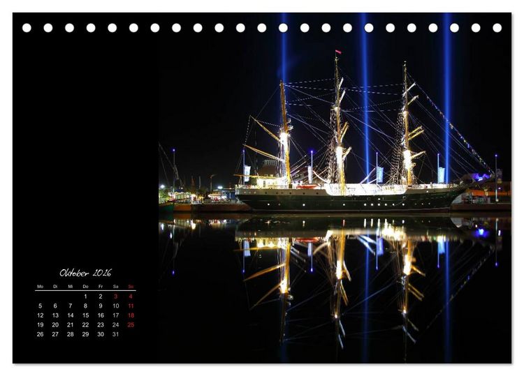Produktbild: Bremerhaven Nights (Tischkalender 2026 DIN A5 quer), CALVENDO Monatskalender