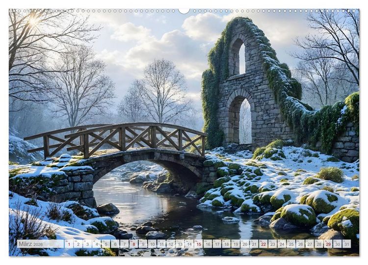 Produktbild: Fl&uuml;stern der Verg&auml;nglichkeit - Gothic Dark Nature Landschaften (Wandkalender 2026 DIN A2 quer), CALVENDO Monatskalender