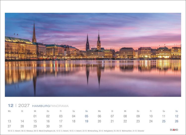 Produktbild: Hamburg Panorama-Postkartenkalender 2027