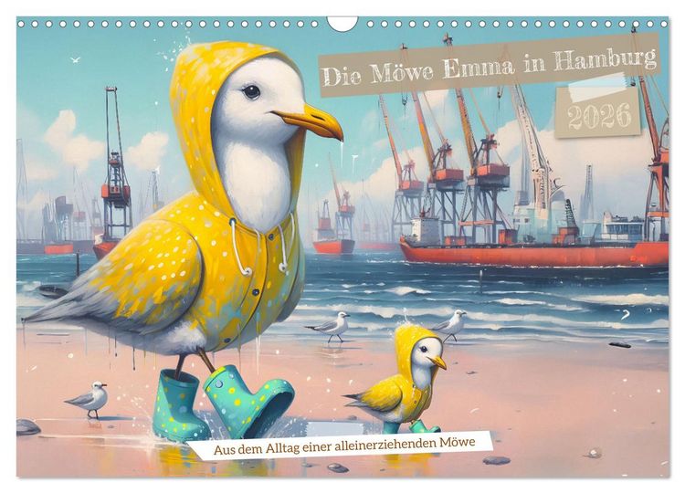 Produktbild: Die M&ouml;we Emma in Hamburg (Wandkalender 2026 DIN A3 quer), CALVENDO Monatskalender