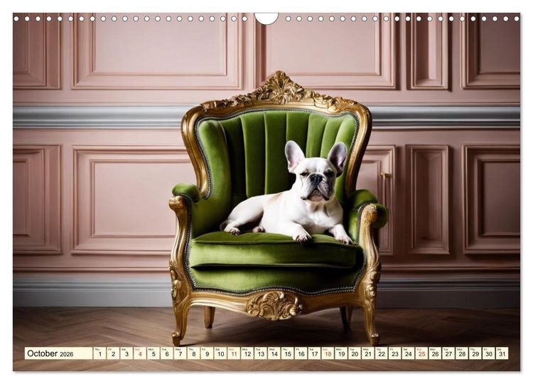 Produktbild: Little kings - French Bulldogs (Wall Calendar 2026 DIN A3 landscape), CALVENDO 12 Month Wall Calendar