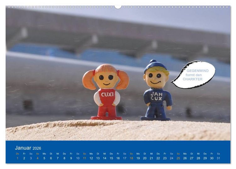Produktbild: An der Waterkant mit Jan Cux und Cuxi (hochwertiger Premium Wandkalender 2026 DIN A2 quer), Kunstdruck in Hochglanz