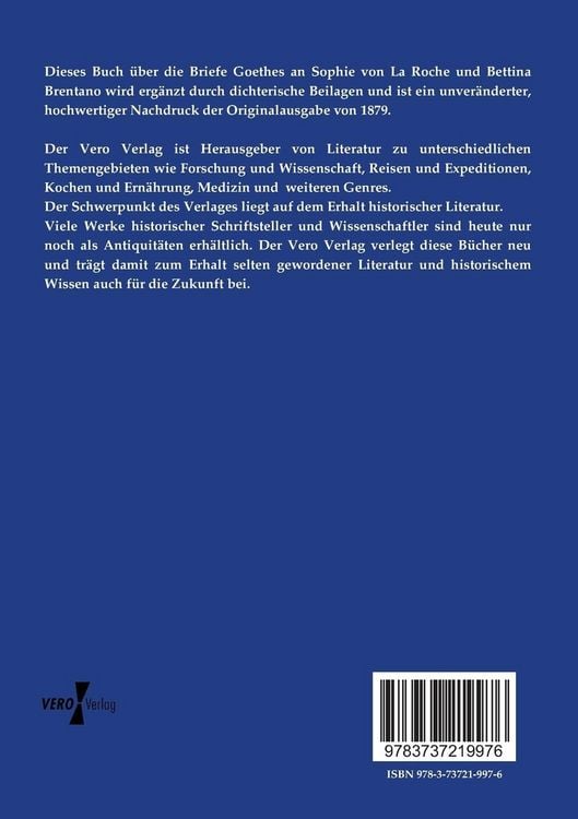 Produktbild: Briefe Goethes an Sophie von La Roche und Bettina Brentano