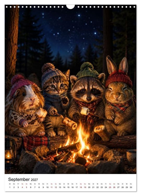 Produktbild: Cozy Friends - Kleine Kuschelhelden (Wandkalender 2027 DIN A3 hoch), CALVENDO Monatskalender