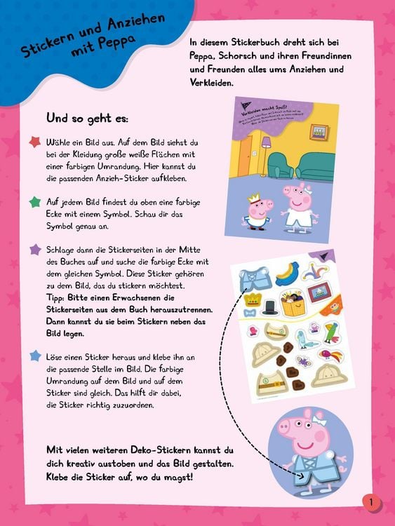 Produktbild: Peppa Pig Mein Stickerbuch Anziehen mit Peppa ab 3 Jahre
