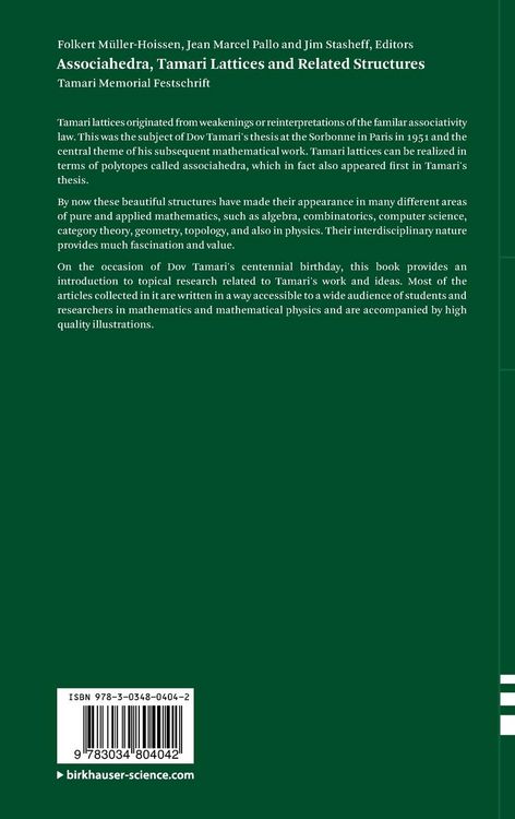 Produktbild: Associahedra, Tamari Lattices and Related Structures