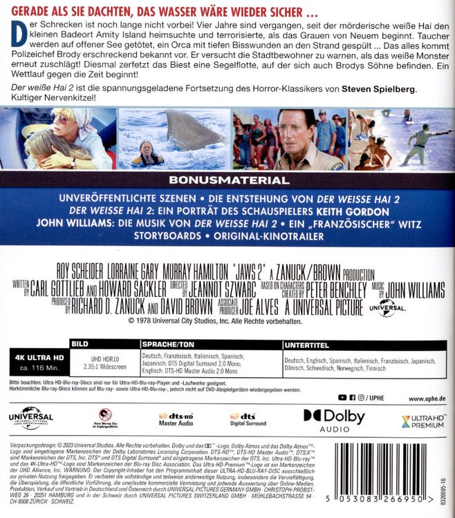 Produktbild: Der wei&szlig;e Hai 2 (4K Ultra HD)