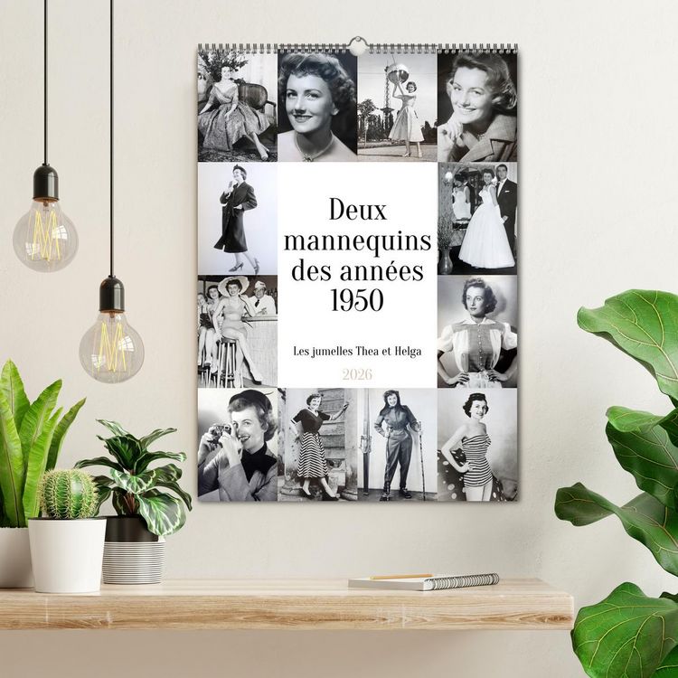 Produktbild: Deux mannequins des ann&eacute;es 1950 - Les jumelles Thea et Helga (Calendrier mural 2026 DIN A2 horizontal), CALVENDO calendrier mensuel