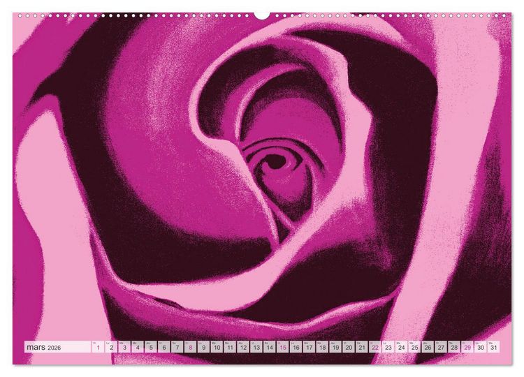 Produktbild: Roses peintes (Calendrier mural 2026 DIN A2 vertical), CALVENDO calendrier mensuel