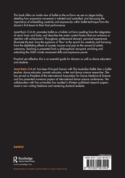 Produktbild: The Art and Science of Ballet Dancing and Teaching