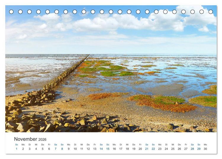 Produktbild: Deutsche K&uuml;ste - Nordsee und Ostsee (Tischkalender 2026 DIN A5 quer), CALVENDO Monatskalender