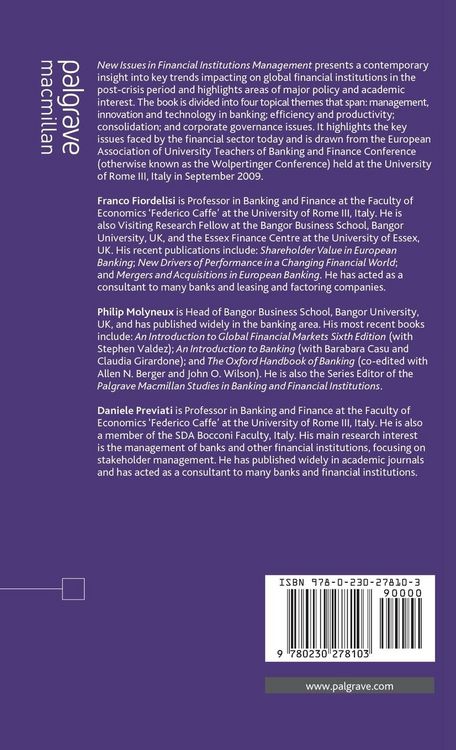 Produktbild: New Issues in Financial Institutions Management