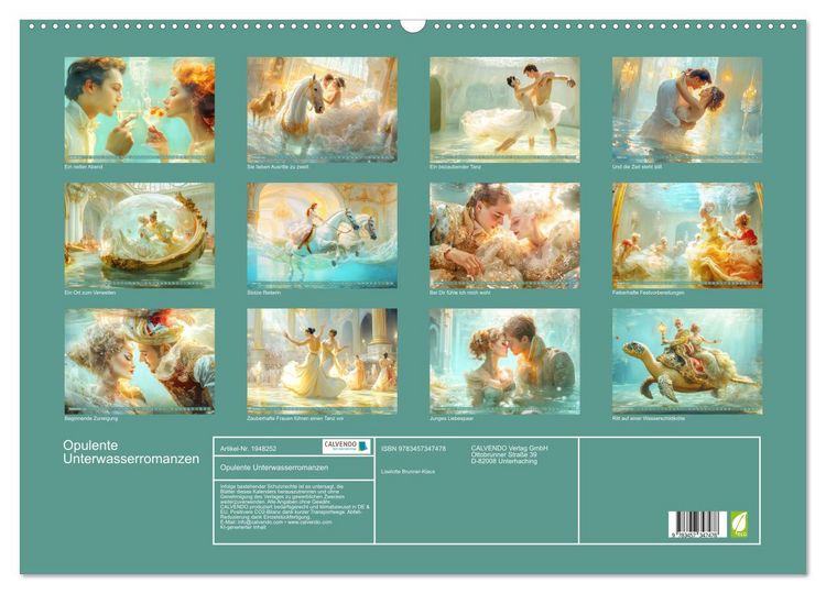 Produktbild: Opulente Unterwasserromanzen (Wandkalender 2026 DIN A2 quer), CALVENDO Monatskalender