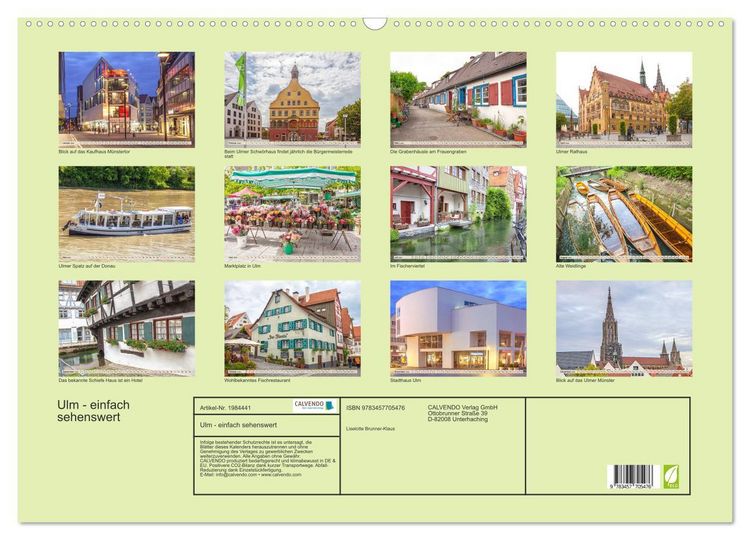 Produktbild: Ulm - einfach sehenswert (Wandkalender 2026 DIN A2 quer), CALVENDO Monatskalender