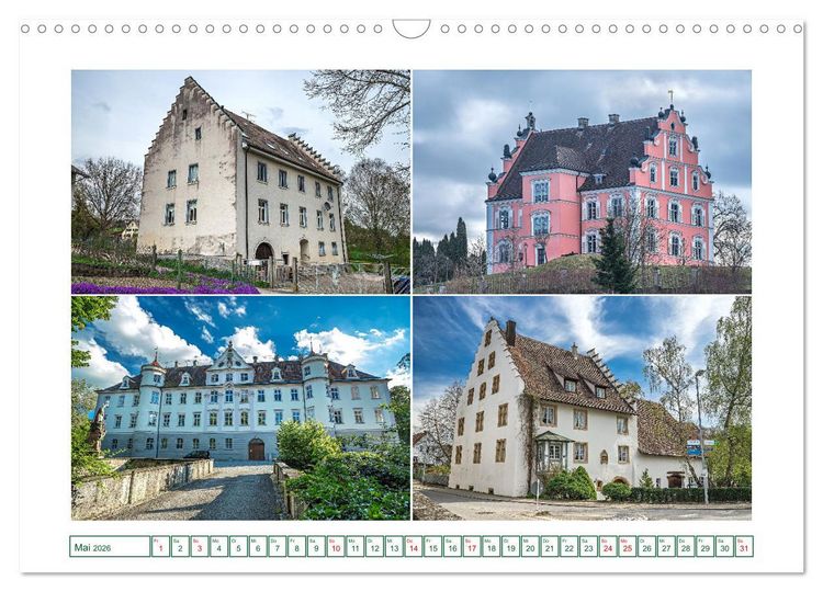 Produktbild: Bekannte und weniger bekannte Schl&ouml;sser und Burgen rund um dem Bodensee (Wandkalender 2026 DIN A3 quer), CALVENDO Monatskalender