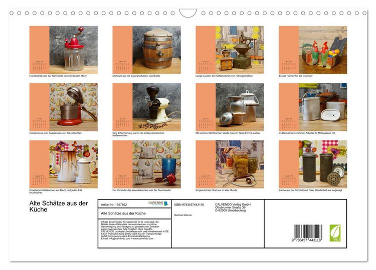 Produktbild: Alte Sch&auml;tze aus der K&uuml;che (Wandkalender 2026 DIN A3 quer), CALVENDO Monatskalender