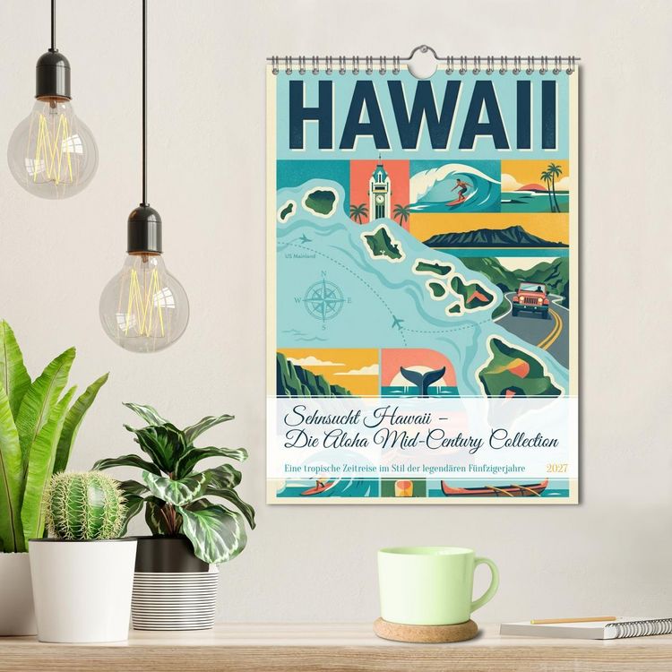 Produktbild: Sehnsucht Hawaii &ndash; Die Aloha Mid-Century Collection (Wandkalender 2027 DIN A4 hoch), CALVENDO Monatskalender