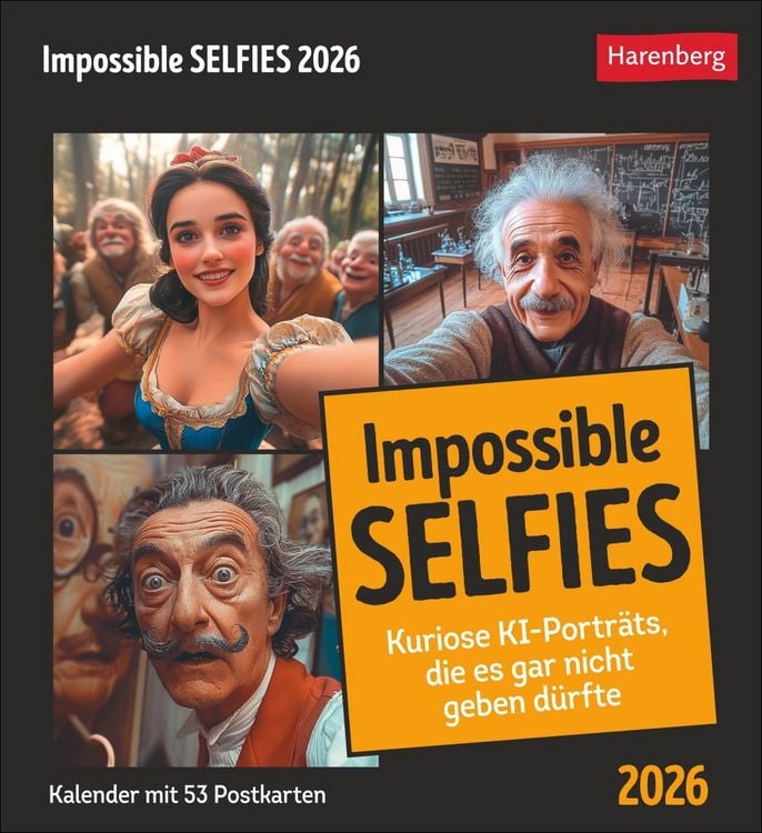 Bild vom Artikel Impossible Selfies Postkartenkalender 2026 - Kuriose KI-Porträts, die es gar nicht geben dürfte vom Autor 