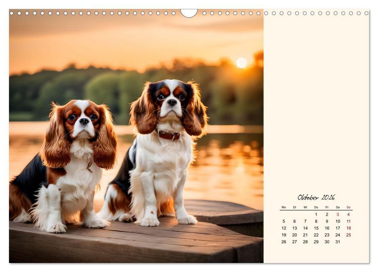 Produktbild: Goldige Kavalier King Charles Spaniels (Wandkalender 2026 DIN A3 quer), CALVENDO Monatskalender