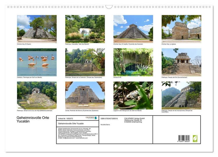 Produktbild: Geheimnisvolle Orte Yucat&aacute;n (Wandkalender 2026 DIN A2 quer), CALVENDO Monatskalender