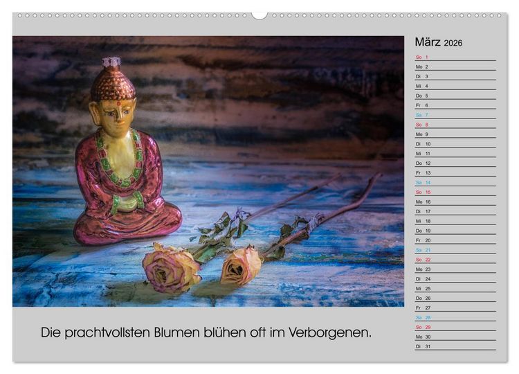 Produktbild: Lebenskraft Buddha (hochwertiger Premium Wandkalender 2026 DIN A2 quer), Kunstdruck in Hochglanz