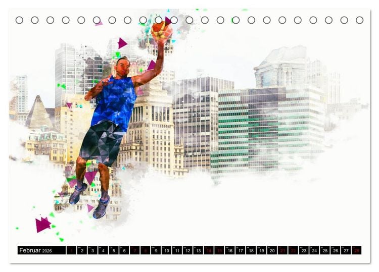 Produktbild: Basketball Art (Tischkalender 2026 DIN A5 quer), CALVENDO Monatskalender