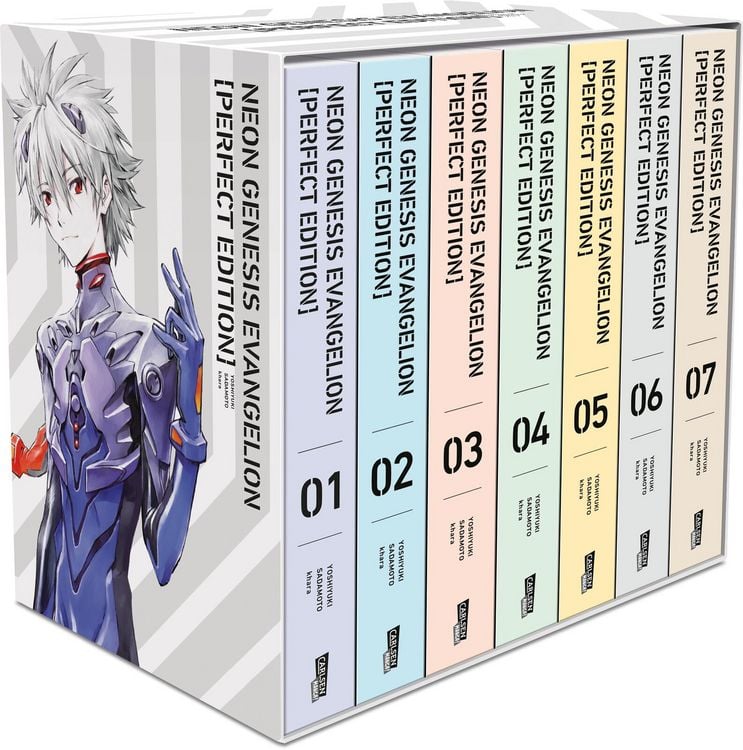 Produktbild: Neon Genesis Evangelion &ndash; Perfect Edition, B&auml;nde 1-7 im Sammelschuber mit Extras