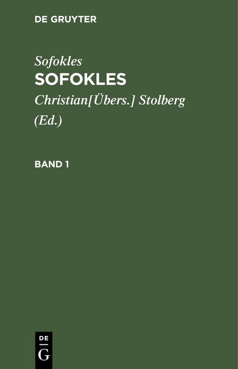 Produktbild: Sofokles: Sofokles. Band 1