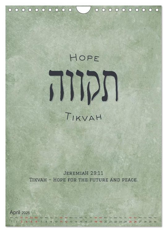 Produktbild: The Radiant Path Hebrew Letters Inspiring the Soul (Wall Calendar 2026 DIN A4 portrait), CALVENDO 12 Month Wall Calendar