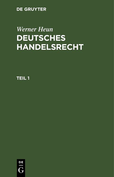 Produktbild: Deutsches Handelsrecht. Teil 1