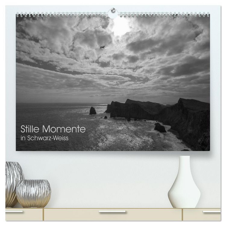 Produktbild: Stille Momente in Schwarz-Weiss (hochwertiger Premium Wandkalender 2026 DIN A2 quer), Kunstdruck in Hochglanz