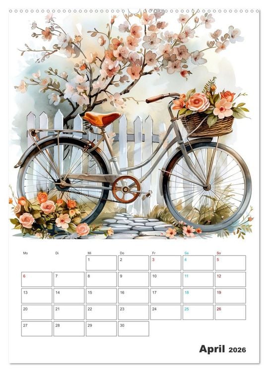 Produktbild: Fahrradpoesie (hochwertiger Premium Wandkalender 2026 DIN A2 hoch), Kunstdruck in Hochglanz