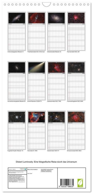 Produktbild: Familienplaner 2026 - Distant Luminosity: Eine fotografische Reise durch das Universum mit 5 Spalten (Wandkalender, 21 x 45 cm) CALVENDO