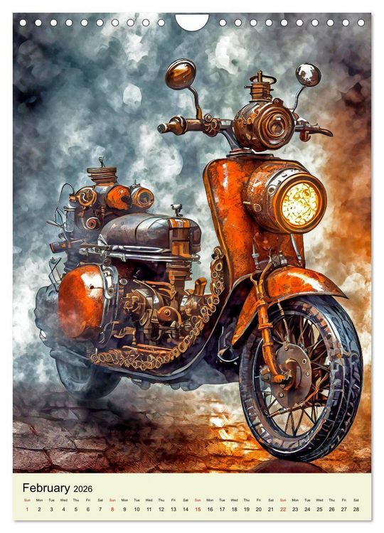 Produktbild: Retro Rides with Steam and Steel (Wall Calendar 2026 DIN A4 portrait), CALVENDO 12 Month Wall Calendar
