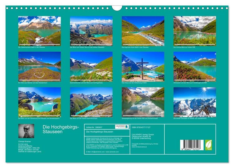 Produktbild: Die Hochgebirgs-Stauseen (Wandkalender 2026 DIN A3 quer), CALVENDO Monatskalender
