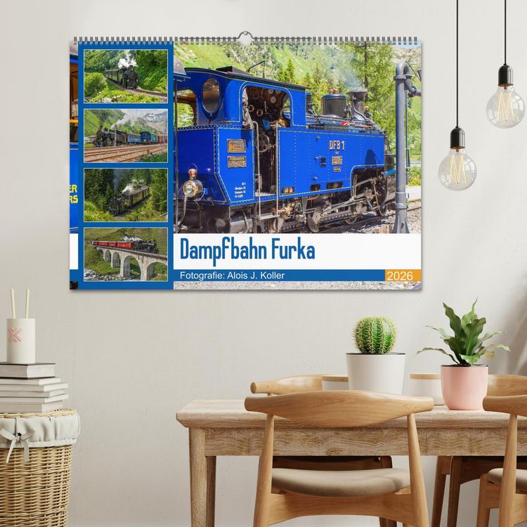Produktbild: Dampfbahn Furka 2026 (Wandkalender 2026 DIN A2 quer), CALVENDO Monatskalender