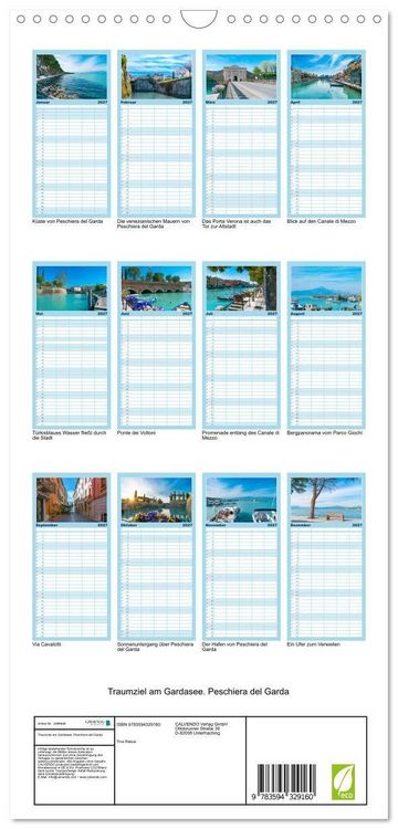 Produktbild: Familienplaner 2027 - Traumziel am Gardasee. Peschiera del Garda mit 5 Spalten (Wandkalender, 21 x 45 cm) CALVENDO