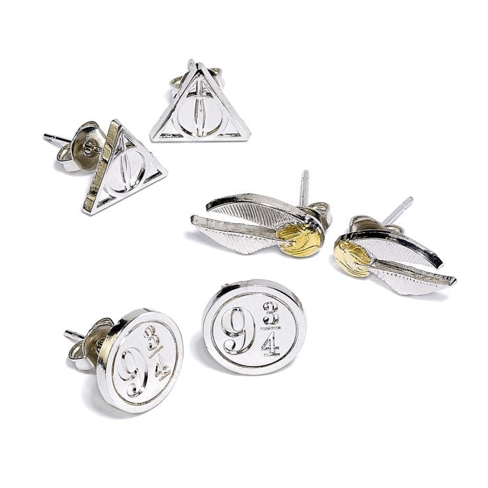 Produktbild: Harry Potter Deathly Hallows/Golden Snitch/Platform Stud Earring Set