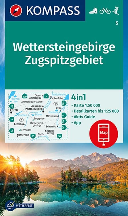 Bild vom Artikel KOMPASS Wanderkarte 5 Wettersteingebirge, Zugspitzgebiet 1:50.000 vom Autor Kompass-Karten GmbH