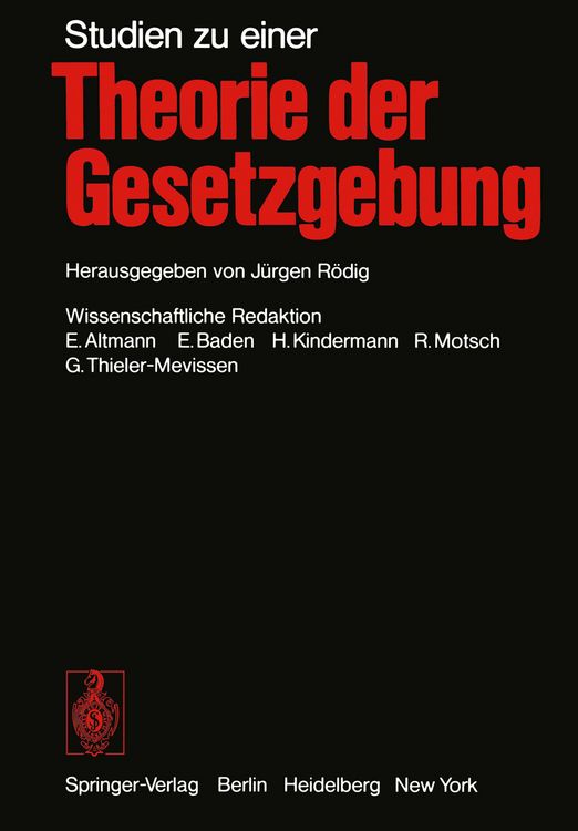 Produktbild: Studien zu einer Theorie der Gesetzgebung