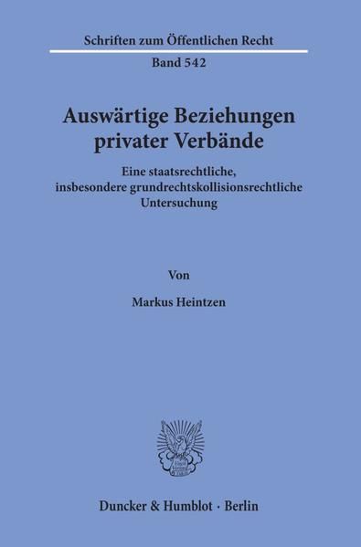 Produktbild: Ausw&auml;rtige Beziehungen privater Verb&auml;nde.