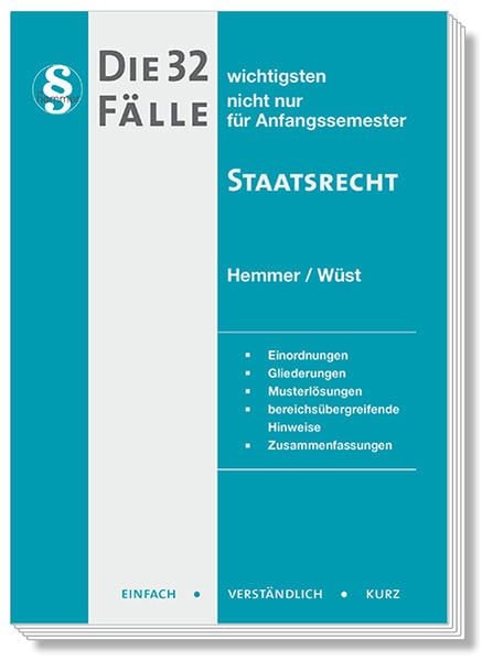 Produktbild: Die 32 wichtigsten F&auml;lle Staatsrecht