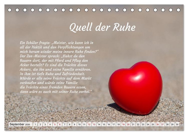 Produktbild: Und der Zen-Meister sprach (Tischkalender 2026 DIN A5 quer), CALVENDO Monatskalender