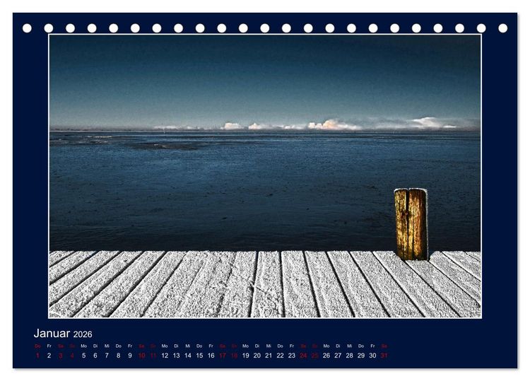 Produktbild: Wolken, Watt und Wellen. Fotografische Impressionen vom Jadebusen. (Tischkalender 2026 DIN A5 quer), CALVENDO Monatskalender