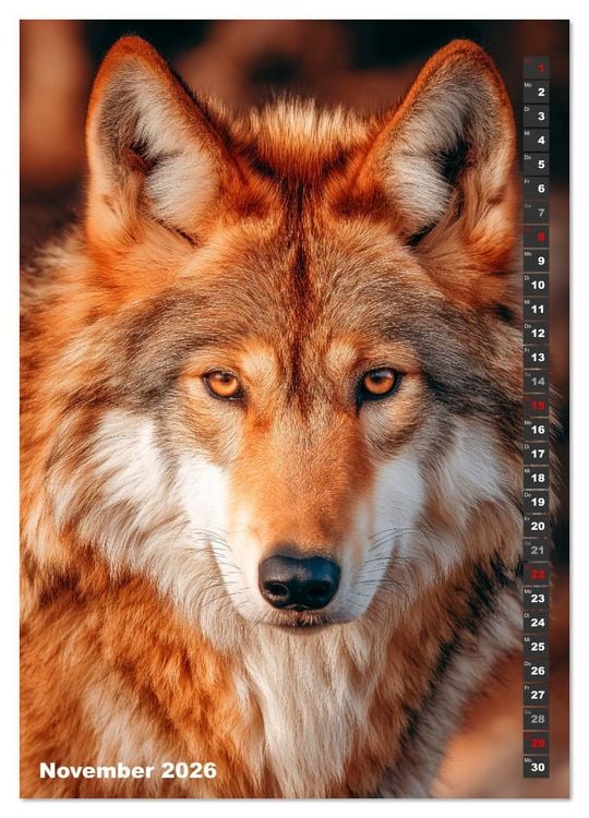 Produktbild: W&ouml;lfe aus aller Welt (Wandkalender 2026 DIN A2 hoch), CALVENDO Monatskalender