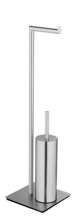 Produktbild: Stand WC-Garnitur Mod. Recco Edelstahl satiniert, WC-B&uuml;rste mit Silikon-B&uuml;rstenkopf
