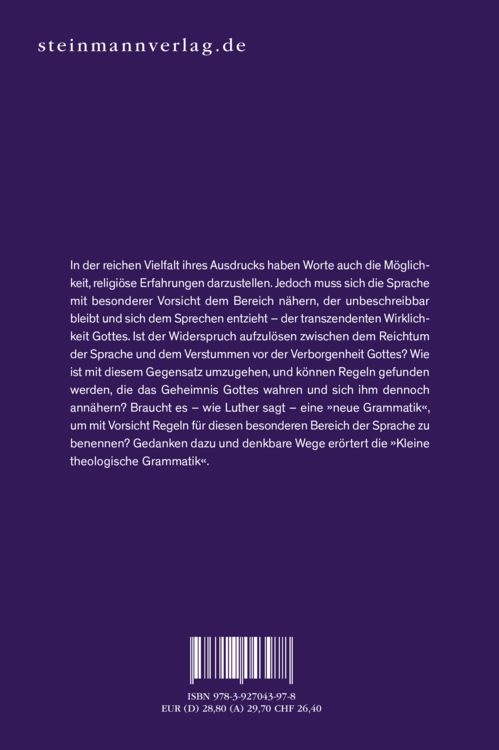 Produktbild: Kleine theologische Grammatik