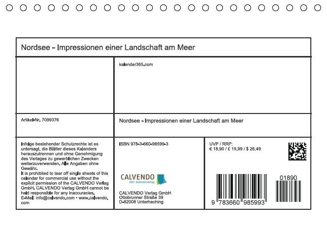 Produktbild: Nordsee - Impressionen einer Landschaft am Meer (Tischkalender immerw&auml;hrend DIN A5 quer)